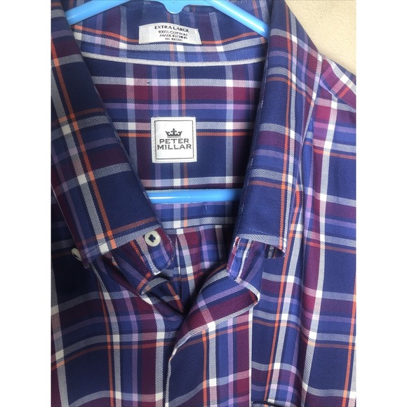 Peter Millar Other - Peter Millar Purple Plaid Men's XL Long Sleeve Button Down Shirt 100% Cotton
